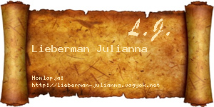 Lieberman Julianna névjegykártya
